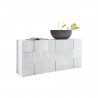 Buffet 3 Portes - Blanc Laqué brillant - L181xP42xH84 cm - MILANO