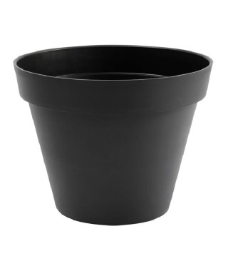 EDA Pot de fleur rond Toscane - Ø 40 x H 32 cm - 23 L - Gris anthracite