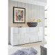 Buffet 3 Portes - Blanc Laqué brillant - L181xP42xH84 cm - MILANO