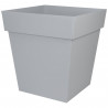 EDA Pot carré Toscane - 50 cm - 87 L - Gris Béton