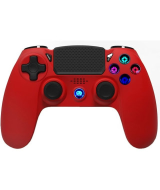 Manette Sans Fil Rouge avec Prise Jack pour casque et boutons lumineux pour PS4