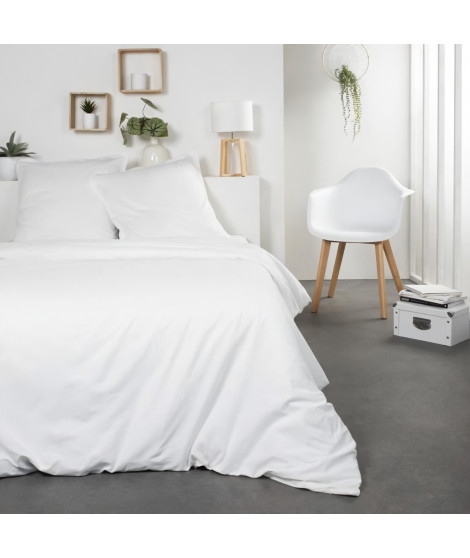TODAY Parure de lit Coton 2 personnes - 200x200 cm - Uni Blanc Gabriel