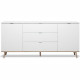 GÖTEBORG Buffet bas - Style scandinave - Décor chene et blanc - L 180 cm