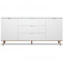 GÖTEBORG Buffet bas - Style scandinave - Décor chene et blanc - L 180 cm