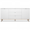 GÖTEBORG Buffet bas - Style scandinave - Décor chene et blanc - L 180 cm