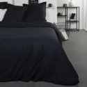 TODAY Parure de lit Coton 2 personnes - 240x260 cm - Uni Noir Sacha