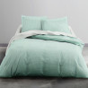 TODAY Parure de lit Scandi - 1 housse de couette 220 x 240 cm + 2 Taies d'Oreiller 63 x 63 cm - 100% Coton 57 Fils - Vert TODAY