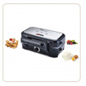 LITTLE BALANCE 8368 Speed'n Mixt 1200, Gaufrier & Grill 2 en 1, 1 plaque Gaufres, 1 plaque Gril interchangeables, 1200 W, Inox