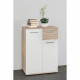 JACKY Meuble de rangement Petit Buffet - Blanc mat et décor chene Sonoma - Classique - L 60 cm