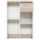 JACKY Meuble de rangement Petit Buffet - Blanc mat et décor chene Sonoma - Classique - L 60 cm