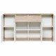 JACKY Buffet bas classique blanc et décor chene mat - L 160 cm