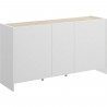 Buffet contemporain 3 portes- Décor chene et blanc  - L 138 x P 42 x H 76 cm - KLoe