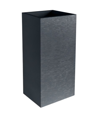 EDA Pot de fleurs haut carré Graphit - 39,5 x 39,5 x H 80 cm - 31 L - Gris anthracite