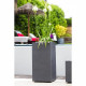 EDA Pot de fleurs haut carré Graphit - 39,5 x 39,5 x H 80 cm - 31 L - Gris anthracite