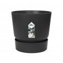 ELHO Pot de fleurs rond Greenville 30 - Extérieur - Ø 29,5 x H 27,8 cm - Vivre noir