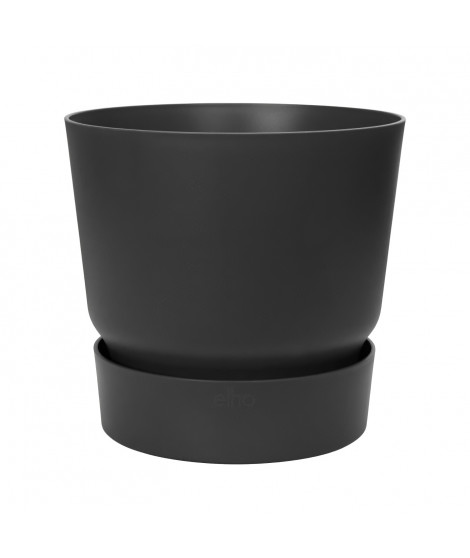 ELHO Pot de fleurs rond Greenville 40 - Extérieur - Ø 39 x H 36,8 cm - Vivre noir