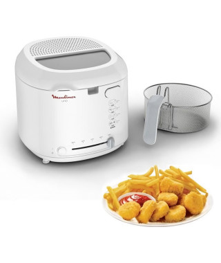 MOULINEX AF203110 Uno Friteuse électrique, Hublot de contrôle, Capacité 1 kg de frites, 4 personnes, Thermostat réglable, Com…