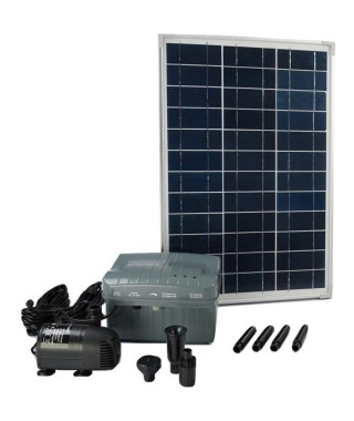 UBBINK Pompe de bassin solaire Solarmax 1000 avec panneau + accu + jets d'eau volcan et cloche