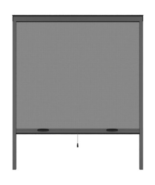 Moustiquaire de fenetre L160 x H170 cm en aluminium  gris anthracite - Recoupable en largeur et hauteur