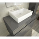LUNA Ensemble salle de bain simple vasque L 80 cm - Gris verni