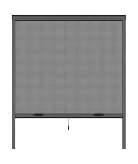 Moustiquaire de fenetre L220 x H160 cm en aluminium gris anthracite -  Recoupable en largeur et hauteur