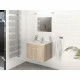 LIMA Ensemble salle de bain simple vasque L 60 cm - Décor chene sonoma