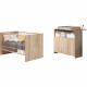 Chambre bébé duo NIKO - Lit 70x140 cm + Commode a langer 2 portes - Décor chene naturel - TRENDTEAM