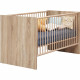 Chambre bébé duo NIKO - Lit 70x140 cm + Commode a langer 2 portes - Décor chene naturel - TRENDTEAM