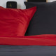 TODAY Parure de lit Coton 2 personnes - 200x200 cm - Bicolore Gris et Rouge Alix