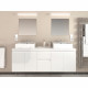 CINA Ensemble salle de bain double vasque L 150 cm - Blanc laqué brillant