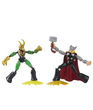 MARVEL AVENGERS - Bend and Flex - Figurines flexibles Thor Vs. Loki de 15 cm - pour enfants a partir de 4 ans