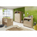 OLIVIA SONOMA Chambre bébé complete : lit 70*140cm + commode + armoire - Chene naturel