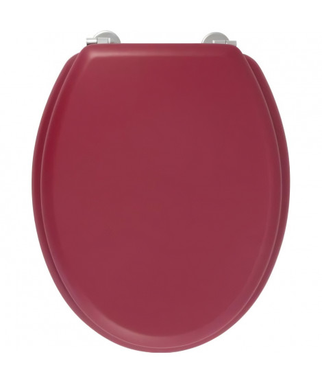 GELCO DESIGN Abattant WC Dolce - Charnieres inox - Bois moulé - Rouge cardinal