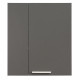 EKIPA Armoire 2 portes - Gris ombre et blanc - L 60 x P 15 x 70 cm - VERSA