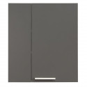 EKIPA Armoire 2 portes - Gris ombre et blanc - L 60 x P 15 x 70 cm - VERSA