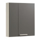 EKIPA Armoire 2 portes - Gris ombre et blanc - L 60 x P 15 x 70 cm - VERSA