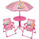 FUN HOUSE PAT'PATROUILLE Salon de jardin - 1 table 46xø46 cm, 2 chaises H.53xl.38,5xP.37,5cm et 1 parasol