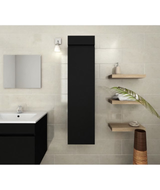 LUNA Colonne de salle de bain L 25 cm - Noir mat