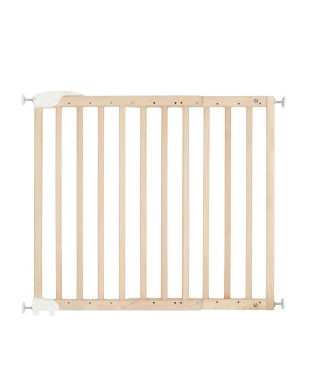 Badabulle Deco Pop Bois Barriere de Sécurité Extensible Fixation Pression & Vis (63,5 - 106cm)
