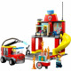 LEGO City 60375 La Caserne et le Camion des Pompiers, Jouet Véhicule d'Urgence, Jeu Éducatif, 4 Ans