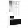 FINLANDEK Vestiaire d'entrée PEILI contemporain blanc et noir mat - L 97,5 cm