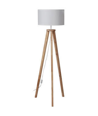 Lampadaire Carlo Abat-jour tissu Pieds 100% bois L 40 x l 40 x H 156 cm INTERNATIONAL DESIGN