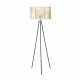 Lampadaire rotin pied métal - 48x150 cm - Abajour : 50x50x28,8 cm