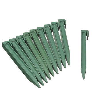 NATURE Sachet de 10 ancres pour bordure de jardin en polypropylene - H 26,7 x 1,9 x 1,8 cm - Vert