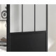 OPTIMUM Kit porte coulissante ATELIER noir + rail apparent - 204 x 93 cm - verre dépoli