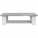 PILVI Table basse rectangulaire - Blanc et béton gris clair - L 110 x P 60 x H 31 cm