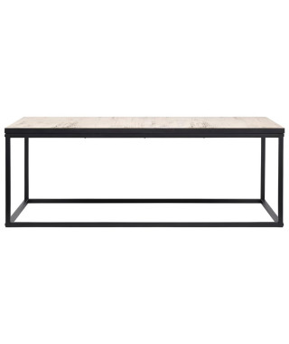 Table basse rectangulaire - effet vintage vielli - pieds métal noir - 120 x 60 x 43 cm - RALF