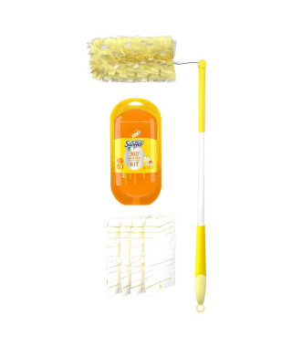 SWIFFER Kit plumeau dépoussiérant 360° Duster XXL - 2 plumeaux jetables - S'étire jusqu'a 90 cm