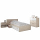 MARCO Chambre Enfant Complete style contemporain décor acacia clair et blanc - l 90 x L 190 cm