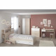 CHARLEMAGNE Chambre enfant complete - Tete de lit + lit + commode + armoire + bureau - contemporain - Décor acacia clair et b…